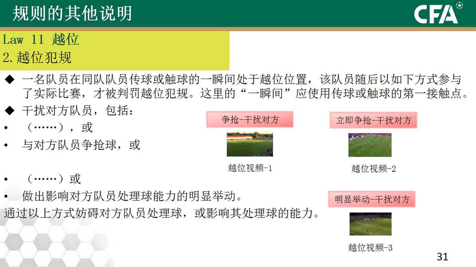 足协解读IFAB20-21赛季新规：更新越位、手球判定规则