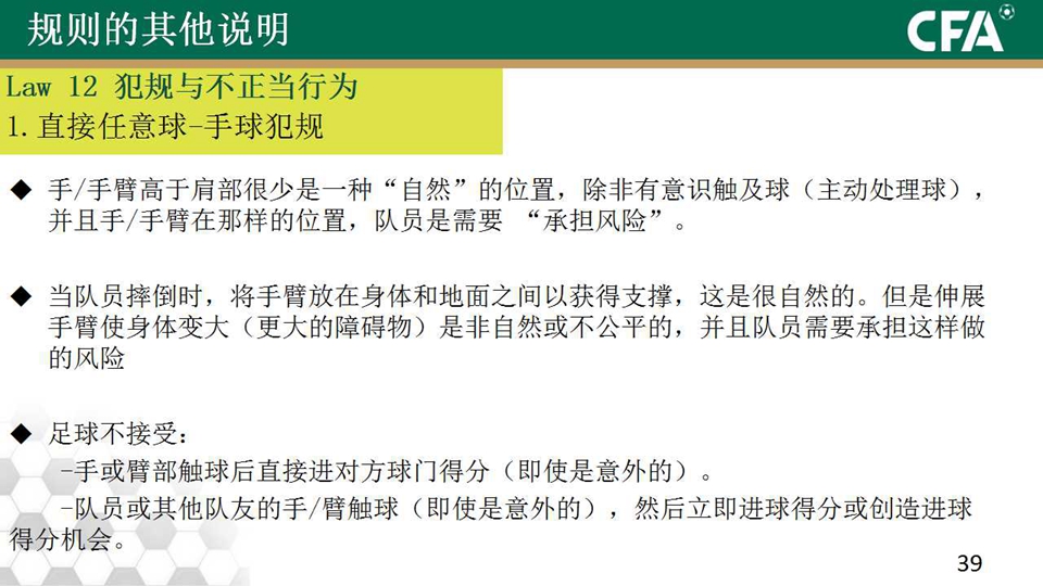 足协解读IFAB20-21赛季新规：更新越位、手球判定规则