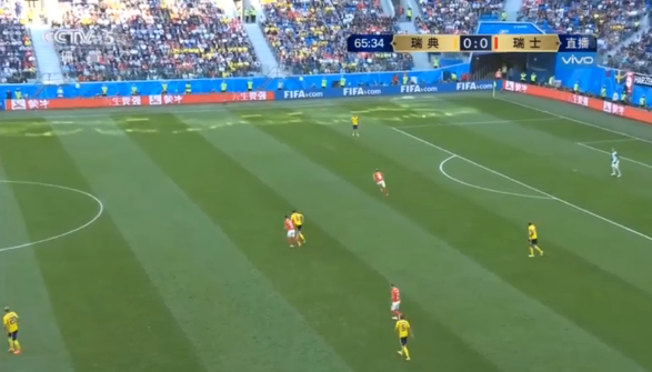 世界杯1/8决赛：瑞典1-0力克瑞士