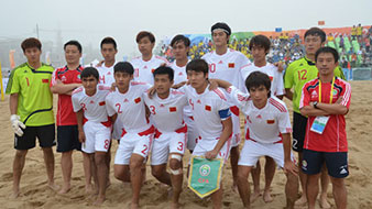 海阳沙滩足球国际邀请赛 中国首战5-3胜乌兹别克