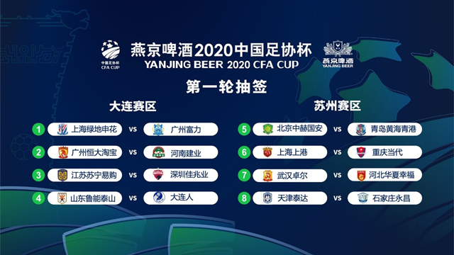燕京啤酒2020中国足球协会杯将于9月18日开赛